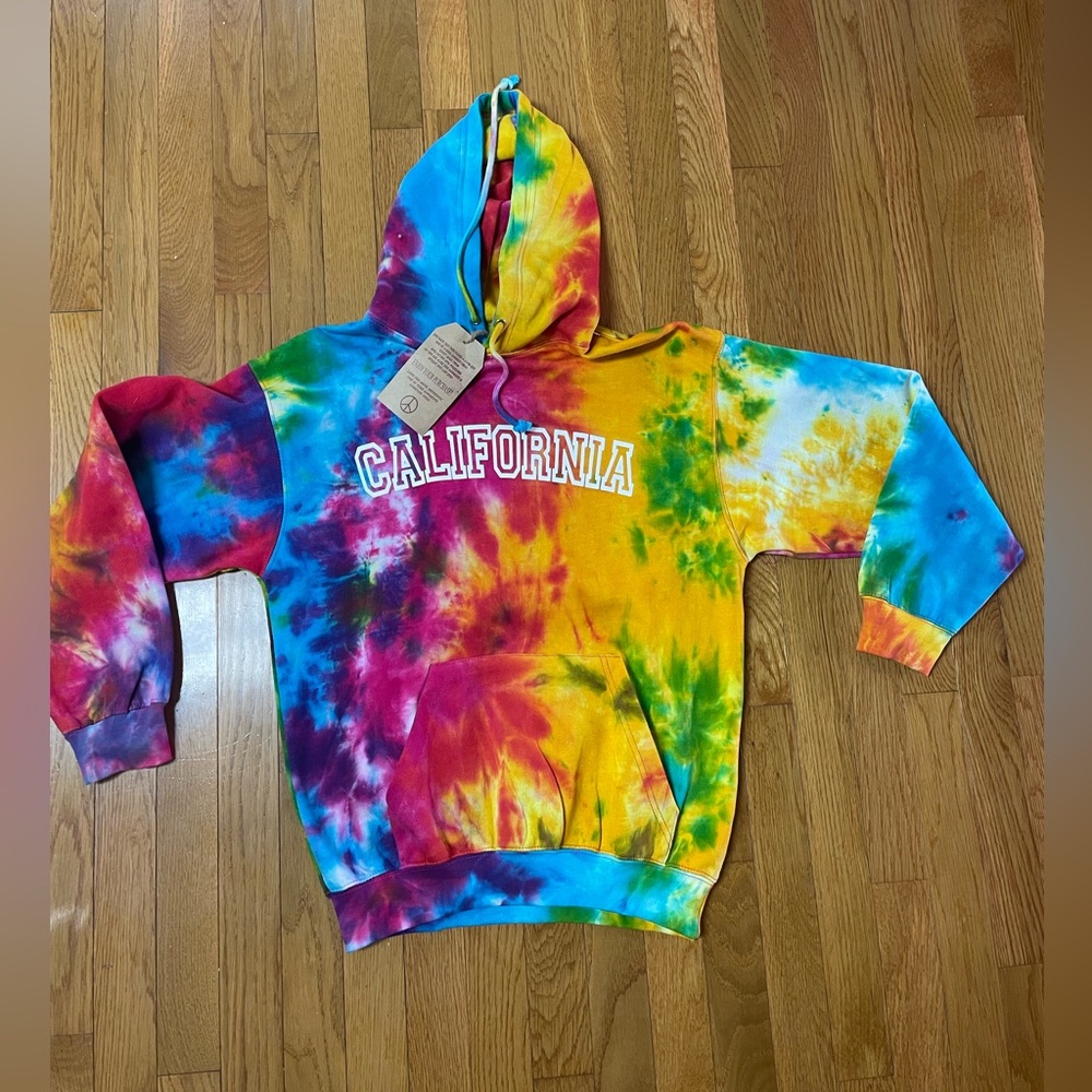 Exist Multicolor Tie-Dye Hoodie women’s small‎ NWT